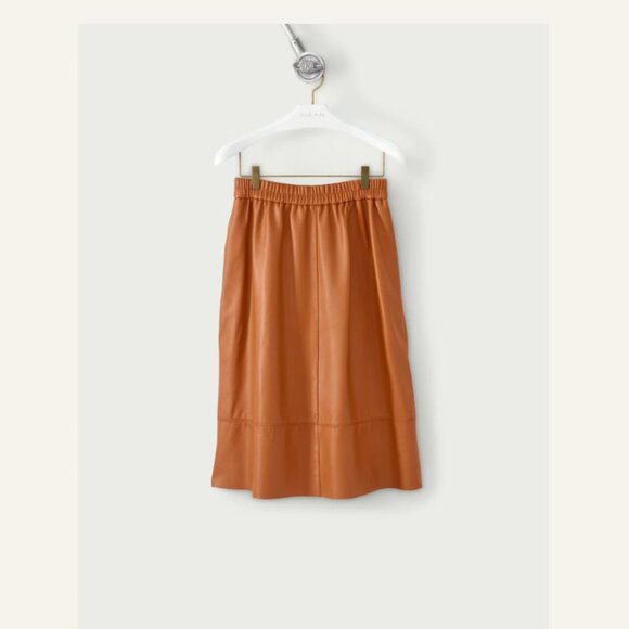 ELLIE MAE Lucia Leather Skirt, mango, sz M - Picture 12 of 12
